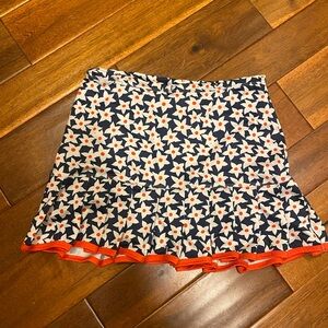 40 Lime Floral Print Women's tennis Skirt with red Accents